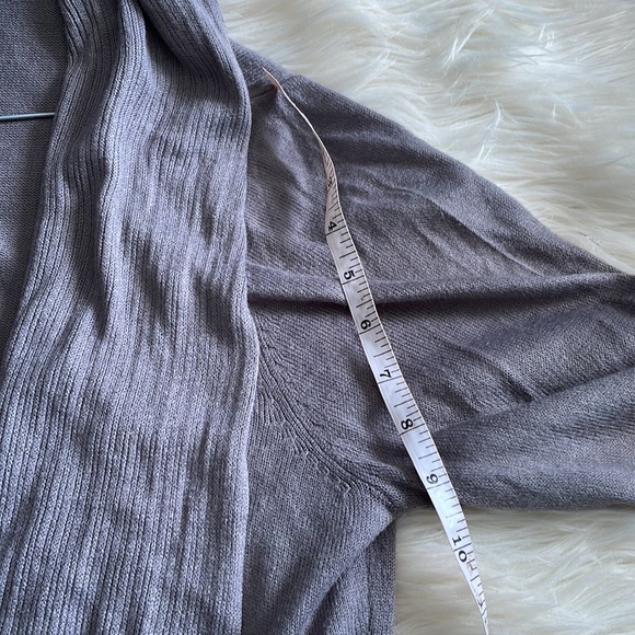 Ashley Stewart grey beige 3/4 sleeve acrylic open cardigan plus 14/16 point hems - Picture 13 of 17